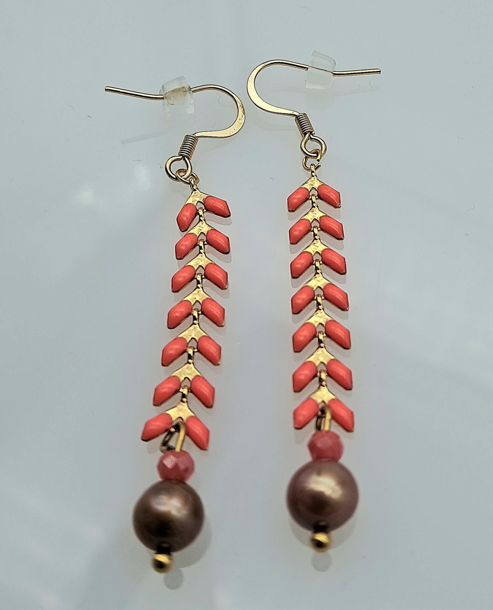 boucles Épi couleur rouge et argent (copie) boucles Épi couleur rouge et argent (copie)