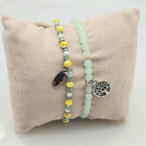 duo de bracelets vert d'eau
