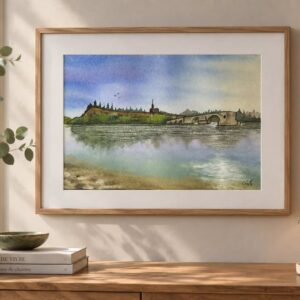 aquarelle "lumière du fleuve"