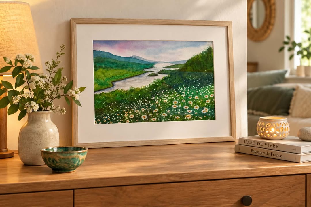 aquarelle "au fil de la vallée" aquarelle "au fil de la vallée"
